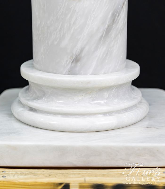 Marble Bases  - Classic White Marble Pedestal - MBS-261